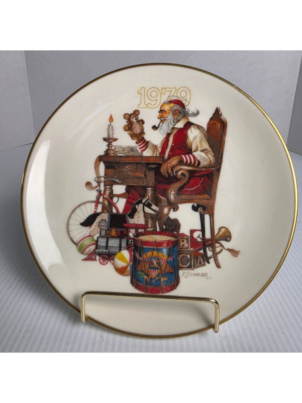 1979 CURRENT INC GORHAM FINE CHINA CHRISTMAS COLLECTOR PLATE SIGNED R DORMAN